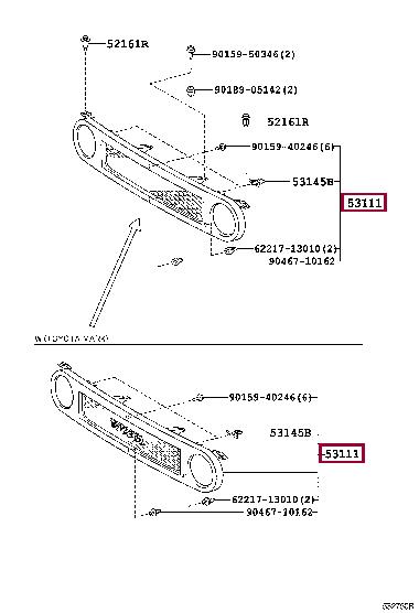 5310035A31 Toyota Grille radiator