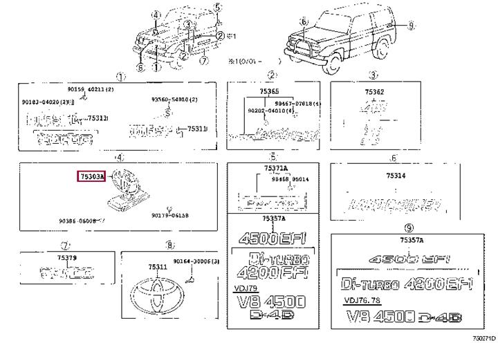 7530360040 Toyota Emblem