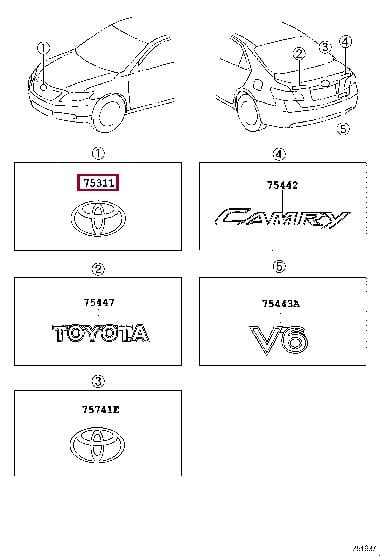7531133180 Toyota grille emblem