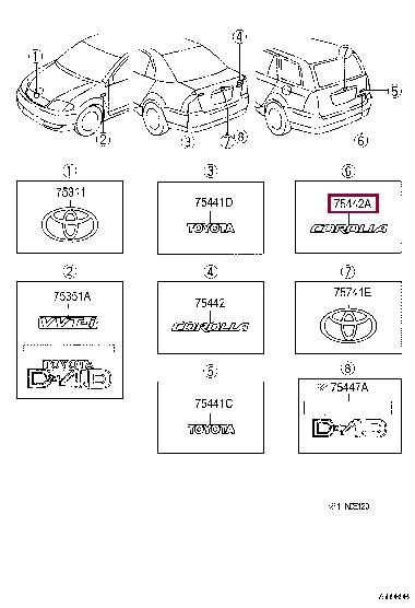 754421A470 Toyota Emblem