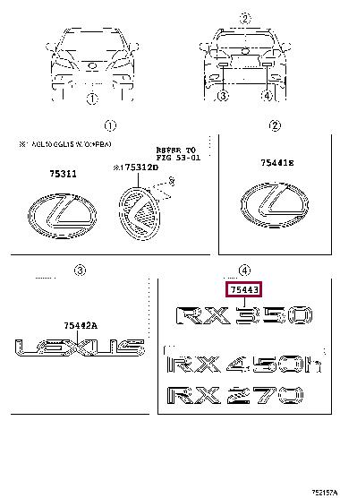 7544348140 Toyota Emblem
