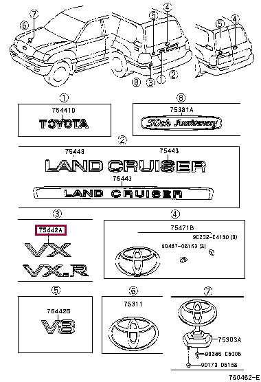 Toyota 75473-60060 Emblem 7547360060