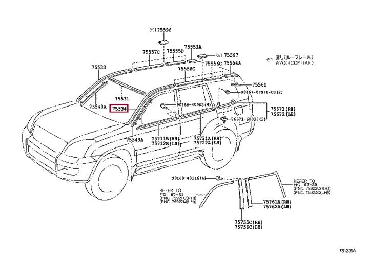7553460031 Toyota Auto part