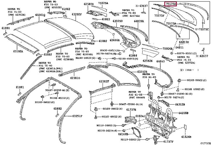 7557153031 Toyota MOULDING BACK WINDO