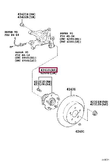 Toyota 42410-42040 Wheel hub with rear bearing 4241042040