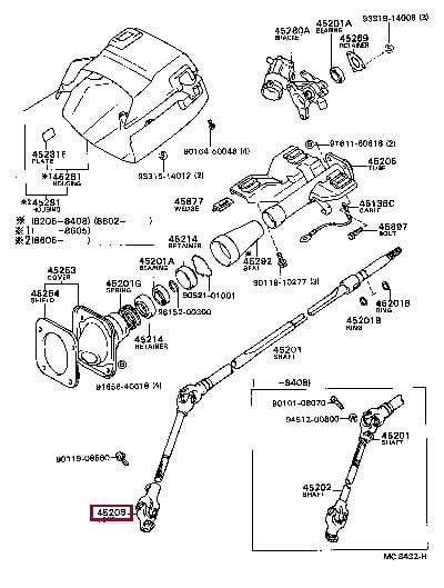 Toyota 45209-16010 Cardan steering column 4520916010