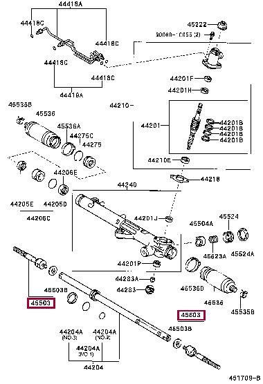 Track rod Toyota Sequoia: 4550309240 Toyota Inner Tie Rod