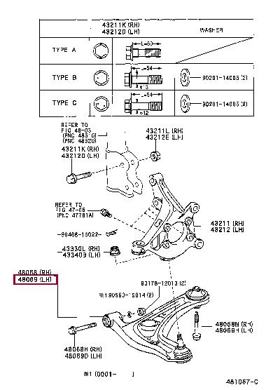 Toyota 48069-19156 Control Arm-/Trailing Arm Bush 4806919156