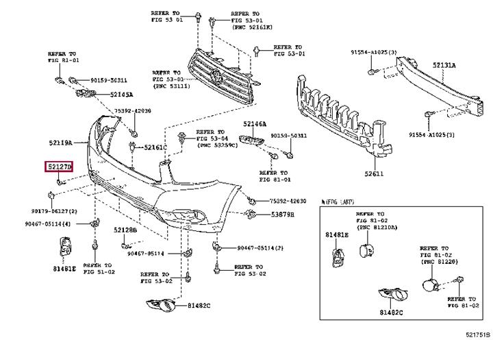 5212748906 Toyota Bumper cover