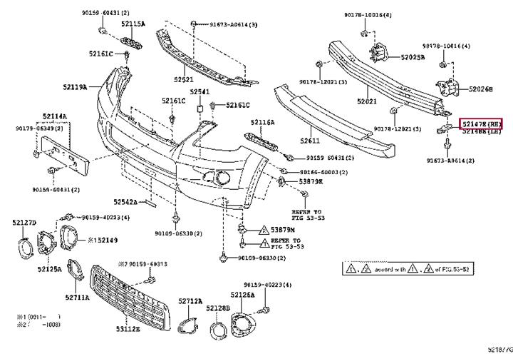 5214760070 Toyota Bracket bumper