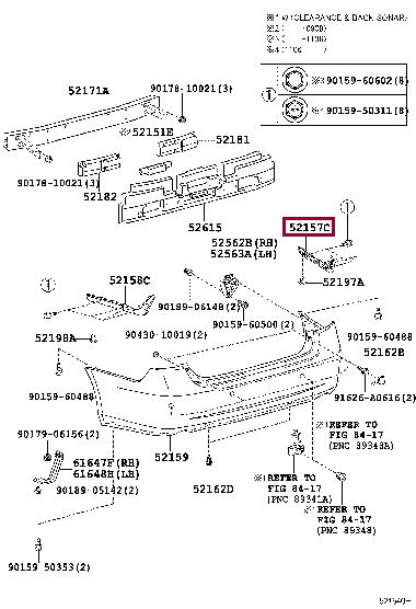 5215733021 Toyota SUPPORT RR BUMPER S