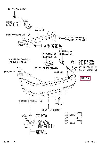 5215902909 Toyota Bumper rear