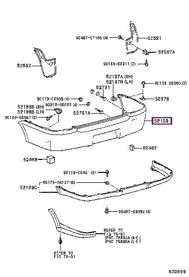 5215952340 Toyota Bumper rear