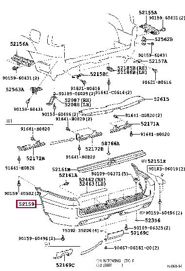 5215960964 Toyota Bumper rear