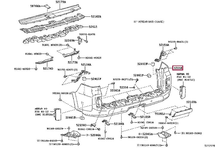 5215960978 Toyota Bumper rear