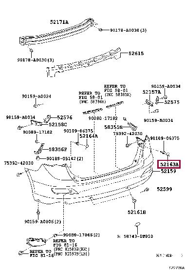 521630T901 Toyota PLATE, RR BUMPER, RH
