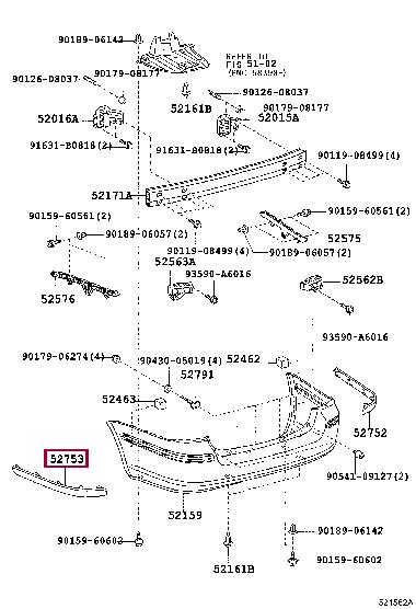 5275305903 Toyota Moulding bumper