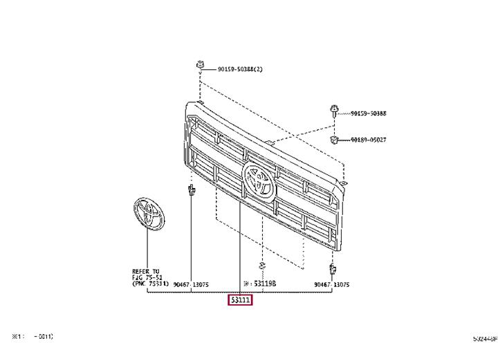 5310160450 Toyota Grille radiator