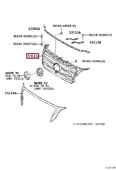 5310160850 Toyota Grille radiator