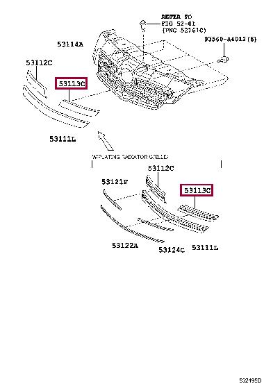 5311312120 Toyota Grille radiator
