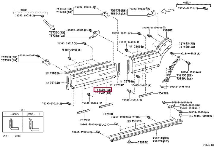 7573160161C0 Toyota Auto part