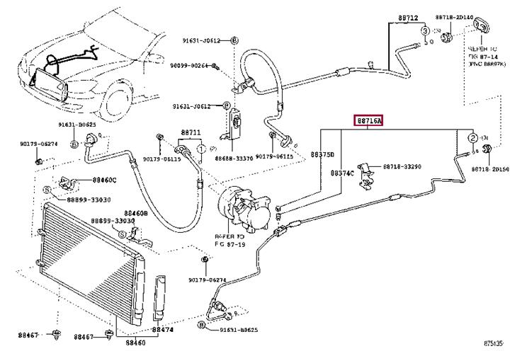 8871033260 Toyota Coolant pipe
