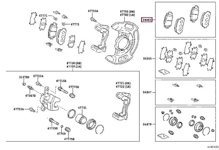 Toyota 04465-52200 Brake Pad Set, disc brake 0446552200