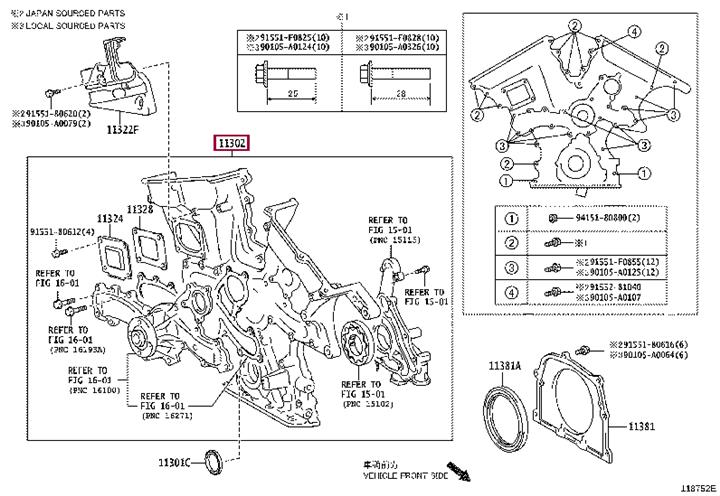 1131031020 Toyota Front engine cover