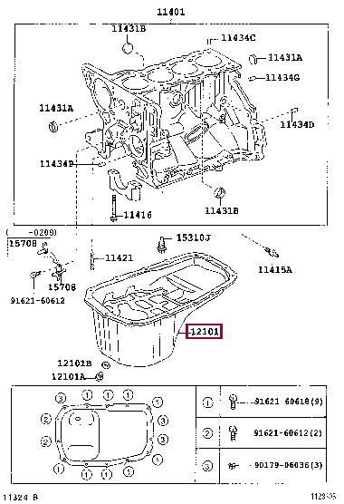 Toyota 12101-23030 Oil Pan 1210123030