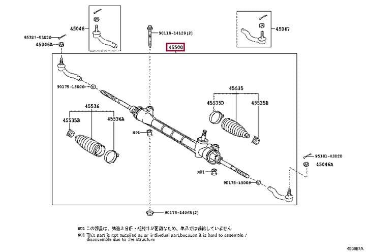 4551002390 Toyota Steering rack