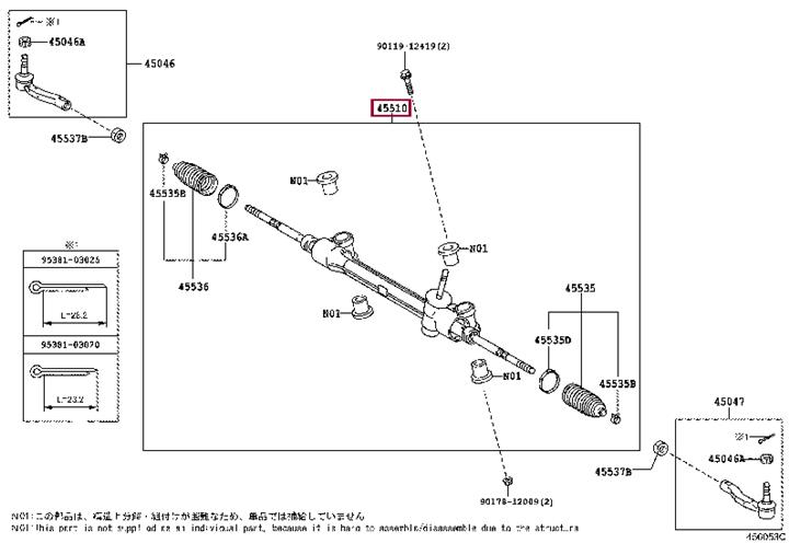 Toyota 4551052370 Gear assy, steering 4551052370 4551052370 Toyota Gear assy, steering