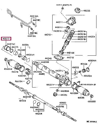 Toyota 45517-06020 Steering rack bush 4551706020