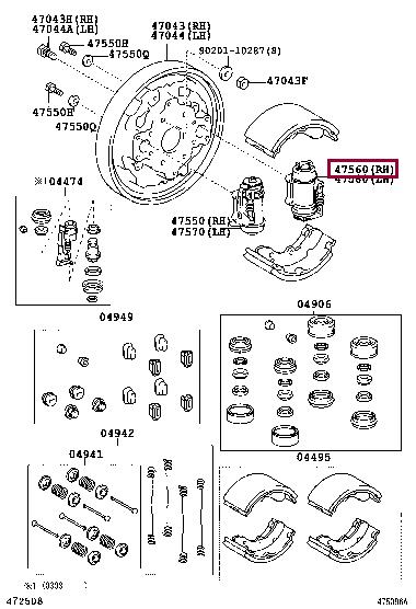 Toyota 47560-37062 Wheel Brake Cylinder 4756037062