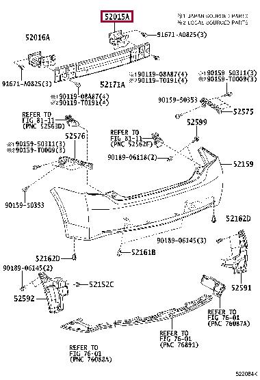 5201547050 Toyota ARM SUB-ASSY, RR