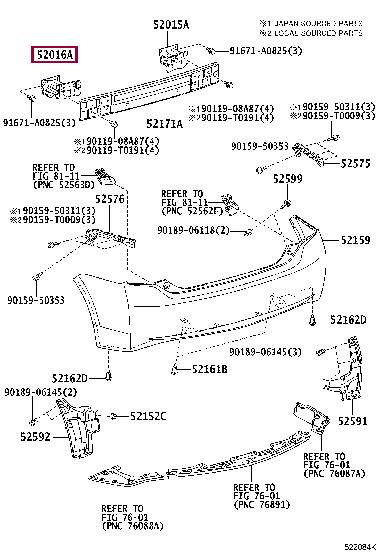 5201647030 Toyota ARM SUB-ASSY, RR