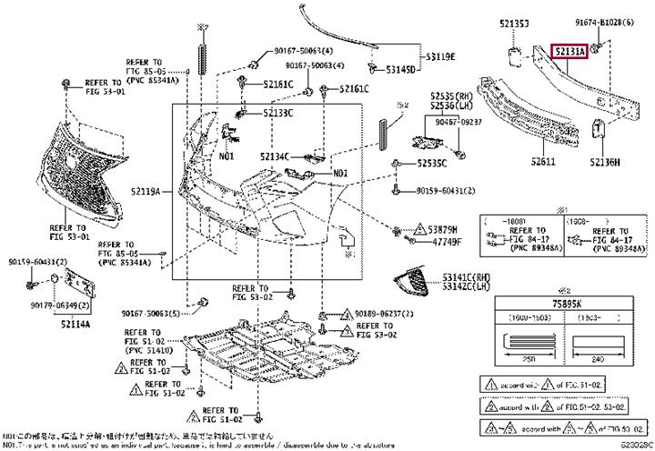5213124100 Toyota Support, bumper