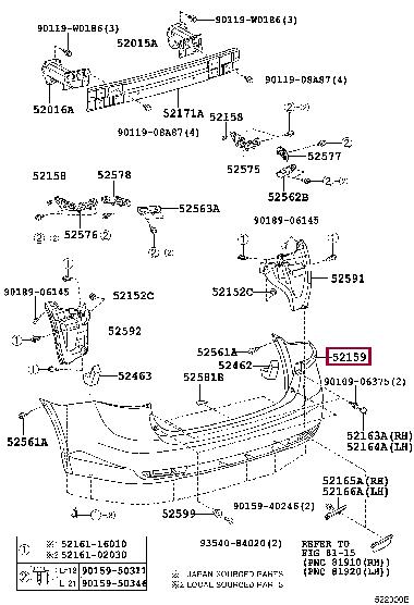 5215905908 Toyota Bumper rear