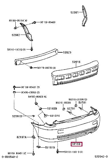 5215920943 Toyota Bumper rear