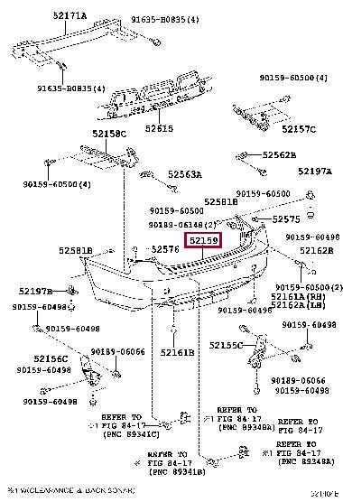 5215930935 Toyota Bumper rear