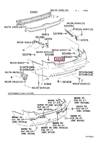 5215933935 Toyota Bumper rear