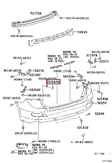 521640T901 Toyota Bumper cover