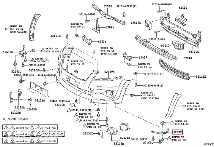 5267242030 Toyota EXTENSION, FR BUMPER
