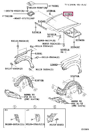 533010K011 Toyota Hood
