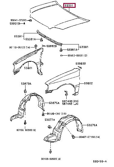 Bonnet Toyota: 5330110340 Toyota Hood