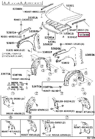 5338933050 Toyota Hood seal