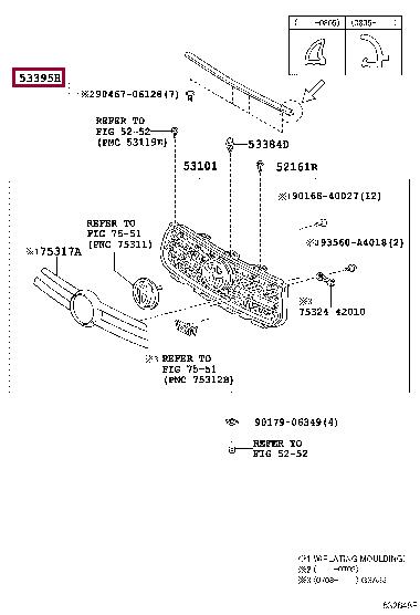 5339542032 Toyota Hood seal
