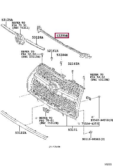 5339542051 Toyota Hood seal