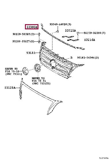 5339560090 Toyota Hood seal