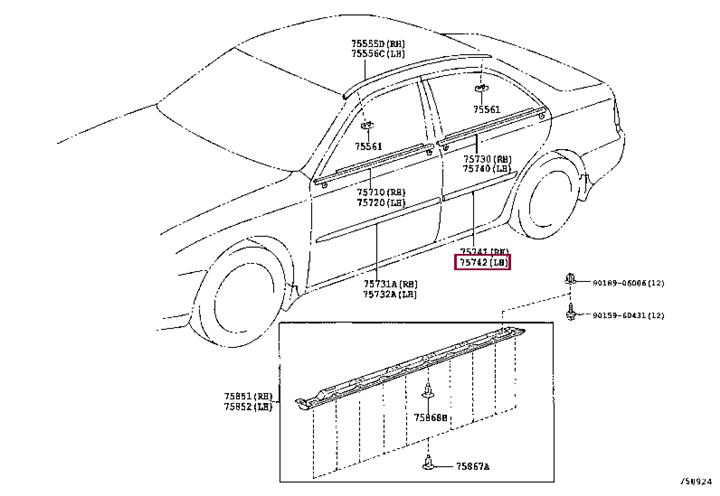 Toyota 75742-33180-C0 Auto part 7574233180C0 7574233180C0 Toyota Auto part