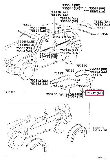 7574242070B0 Toyota Molding